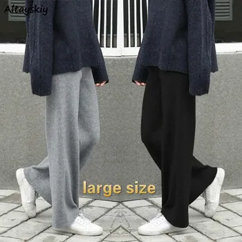Põhjuslik Püksid Naiste Elastne Vöökoht Suur Suurus 3XL Lihtne Daam Puhas Pükste Kevadel korea Õpilased Täies Pikkuses Lahti Ulzzang Mujer