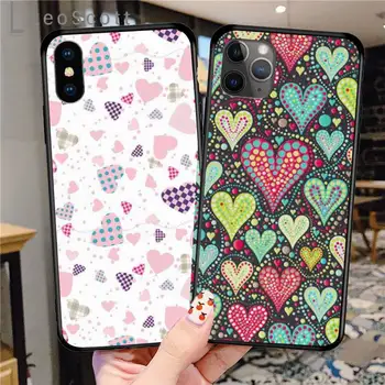 Armastus südames muster värvi Telefoni Case for iPhone 11 12 pro XS MAX 8 7 6 6S Pluss X 5S SE 2020 XR