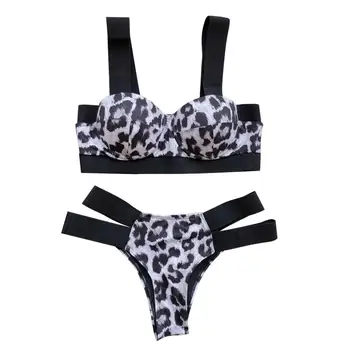 Leopard Printida Ujumistrikoo Naistele Biquini Push-Up Bikiinid Komplekti Trikoo Naiste Ujumisriided, Kõrge Vöökoht Bikiinid 2021 Naiste Bikinis