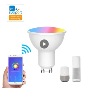 Wifi Smart Gu10 LED Lamp Tähelepanu keskpunktis 220-240V EWeLink APP 4W RGB+CCT hääljuhtimine Tööd Alexa Google Home LED Pirnid