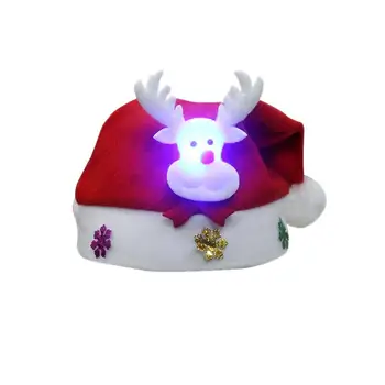 LED Jõulud Mütsid Armas Snowman Põder Jõuluvana Mütsid nii Täiskasvanutele kui ka Lastele Xmas Kingitus Pere Jõulud Mütsid