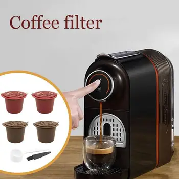 Kohvi Riistad 4-osaline Komplekt, Tasuta Lusikas Ja Harja Komplekt Korduvkasutatavate Kapslid Filter Coffee W5E3