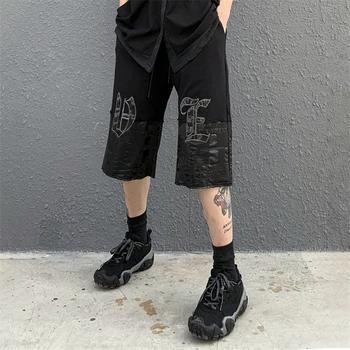 2021 Hip-Hop Streetwear lühikesed Püksid Segast Disain Jaapani Harajuku Jogger lühikesed Püksid Suvel Rööbastee Lühikese Sweatpants Must WQ448