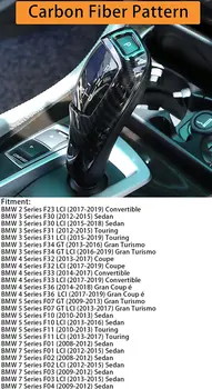BMW F30 süsinikkiust Muster Gear Shift Knob Kate Sisekujundus, Carbon Fiber Stiilis Käik ABS Shift Pea Kaas Sobivus BMW 1 X6