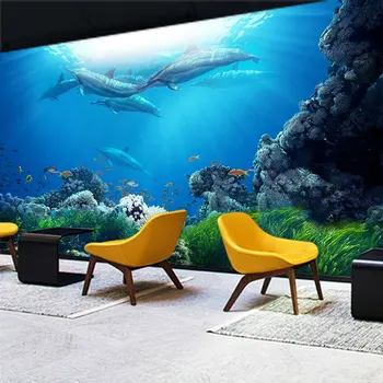 3d stereo ocean stiilis tapeet seinamaaling veealuse maailma kohandatud suurus elutuba magamistuba, söögituba laste tuba lagi