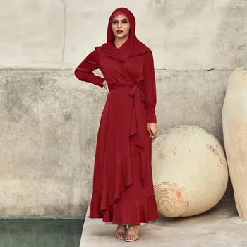 Moslemi Abaya Silk Satin Maxi Kleit Hijab Kampsun, Kimono Longue Femme Pikk Rüü Hommikumantlid Jubah Lähis-Ida Ramadan Eid Araabia Islami