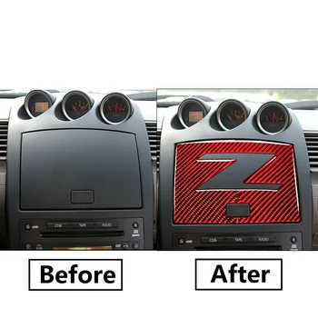 Näiteks Nissan 350Z 2003-2009 GPS Navigatsiooni Paneeli Katta Sisekujundus Kleebis sisustuselemendid Punane Carbon Fiber