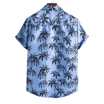 Meeste Särk primavera Vabaaja Slim Trükitud Lühike Varrukas Beach Särgid Top Pluus Mens Havai Fashion Streetwear riided uued