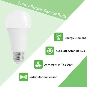 Lamp E27 LED 5W 7W 9W Lamp 12W soe Valge Radar Sensor Energiasäästu UUE Kodu Automatiseerimise Moodulid