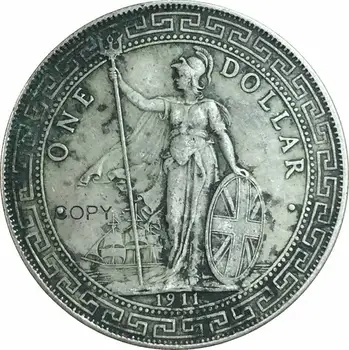Hiina 1911 Imperial Hsuen Tung Dollari peegelpildis incused veenides lehed 90% Hõbe mündi koopia