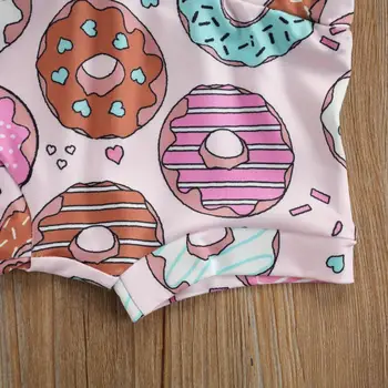 Baby Suvine Tüdrukute Riiete Komplekt Kirja Prindi Lühikesed Varrukad O-kaelus T-särk Donuts Prindi lühikesed Püksid Vibu-sõlm Peapael Riided 2TK