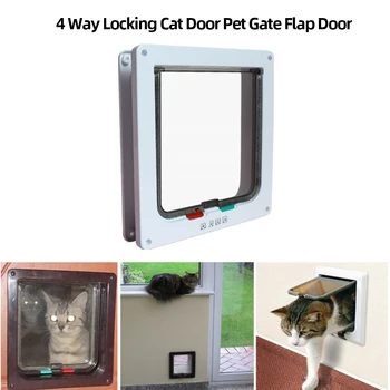 Kass Ukse Lemmiklooma Uks, 4 Way Locking Cat Flap Ukse Kass Pet Ukse Lemmikloom Kass Värava Uks