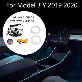Näiteks Tesla Model 3 Y Atmosfääri Valgus Lambi Sisemus Neoon Tuled RGB Led Riba Tuled App Kontrollitud 2019 2020