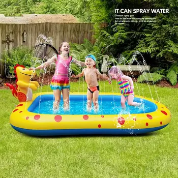 Täispuhutav Splash Pad sprinklersüsteem Wading Bassein Lapsed Väikelastel Väljas Mängida 3-in-1 Ümberehitatud Väljaspool Vee-Mänguasjad-Beebi