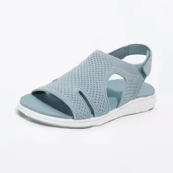 2021 suvel uus daamid sandaalid suured sõidavad kootud, seest õõnes hingav elastne vöö platvorm sandaalid vabaaja sandaalid