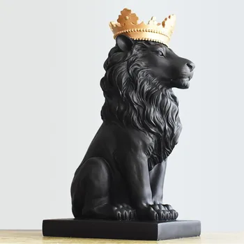 Abstraktne Vaik Lõvi Skulptuuri Crown Lõvi Kuju Käsitöö-Ja Teenetemärkide Lion King Modle Kodu Kaunistamiseks Tarvikud Kingitused