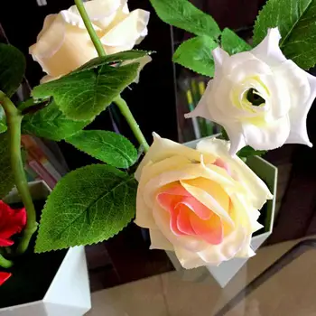 Euroopa Stiil, Tee Rose Kunstlikku Lille Pott Bonsai Kodu Aed Tabel Tuba Decor Simulatsiooni Roheline Jätke Taim Kapseldatud Lill