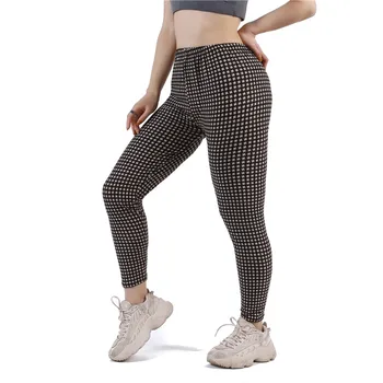 INDJXND Naiste Retuusid Grid Prindi Kasutada Fitness Kõrge Elastsus Ruuduline Push Up Legging Naine Seksikas Püksid Pahkluu Pikkusega Püksid