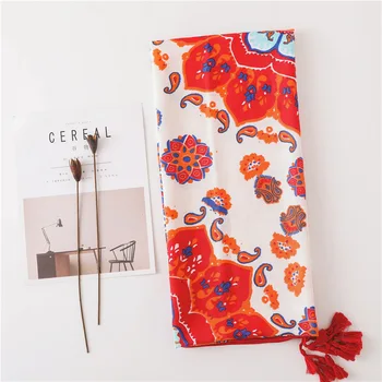 Fashion Design Sun Flower Multi-Mustrid Õie Geomeetriline Paisley Print Piklik Tutt Sall