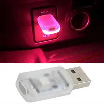Multi-color Car USB Atmosfääri Kerge Muusika Kontrolli Auto Kaasaskantav Öö Mini LED Valgus Ümbritseva Decor Light Light N9H7