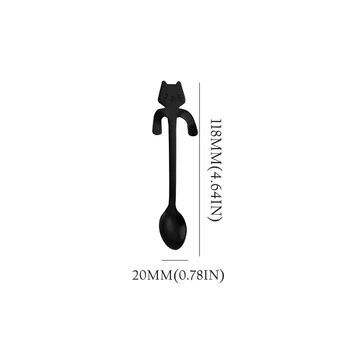Armas Kass Kohvi Lusikas 11.8 cm, Roostevabast Terasest Tl Magustoit Suupiste Kühvel jäätist Mini Segamine Lusikad Kawaii Lauanõud