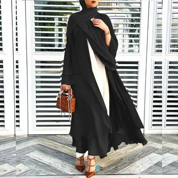Moslemi Avatud Abaya Dubai Hijab Kleit Abayas Naiste türgi Kleidid Islami Riided Maroko seal kaftan rüü Kauhtana Eid Mubarak
