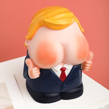 Ameerika President Donald Trump Naljakas Vaik Skulptuur Kudede Ladustamise Kasti Salvrätiku Raamatu Omanik Kodus Elutoas Kontori Kaunistamiseks