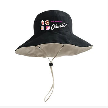 Charli Damelio Väljas Travel Beach Päike Müts Mood Naiste Kopp Müts Tüdruk, Poiss, Lahe Puuvill Pöörduv Panama 2021 Kopp Müts