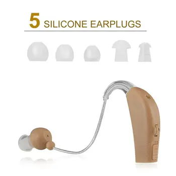 Portable Rechargeable Hearing Aids Sound Voice Amplifier Behind The Ear JZ-1088F For The Elderly Ear Care Hearing Aid EU/US Plug