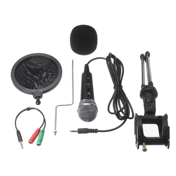 Kaasaskantav USB Desktop Kondensaator Mikrofon Professional Mobile Telefon Arvuti Mängude Mikrofonid Podcasting Mäng