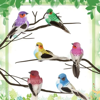12tk Võltsitud Linnud Kunstlik Sulg Lind Teenetemärgi Vaht Loomade Pulm Home Garden Ornament Momma Kingitus Käsitöö Lind