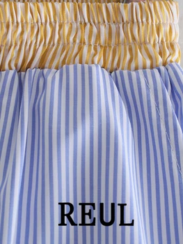 REUL Za 2021 Naiste Stiilne Mood Segast Bermuda Püksid Vintage Sport Kõrge Vöökoht Lukuga Elastne Vöökoht Komplekt Lühikesed Püksid Mujer