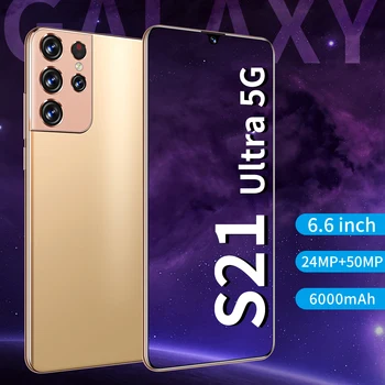 2021 Galxy S21 Ultra 6.6 Tolline Tilk Ekraan 12+256/512 GB Topelt SIM-Smart Telefoni 24+50MP Ülemaailmse 5G 10 Core Sõrmejälje ID-Android