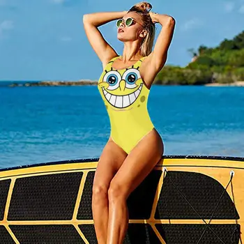Naiste 2021 seksikas Bikinis Sponge Patrick Squarepants Naiste Ujumistrikoo Ühes Tükis ujumistrikoo Anime Cosplay Naiste trikoo Ujumistrikoo