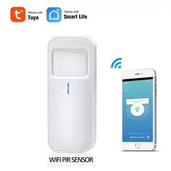 Tuya PIR Wifi Inimeste Infrapuna Sensorit, Infrapuna Telefoni kaugjuhtimise Turvalisus Anti-varguse Detektor Ilma Aku Alexa Google