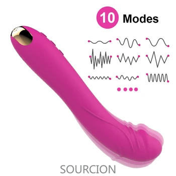 SOURCION 10 režiimi tõelist dildo Vibraator Naistele Pehme Naiste Tupe ja Kliitori Stimulaator Massager Masturbator Sugu Toote Täiskasvanud