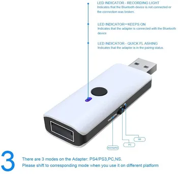 Traadita Traadiga Töötleja Gamepad Converter USB Adapter Nintend Lüliti NS PS3 PS4 Xbox 360 Kontroller Bluetooth