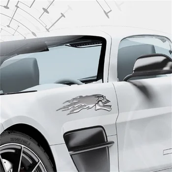 2tk 3D Chrome ' i Vaimu Kolju Pea Auto Mootorratta Kiiver Auto Kleebis, Logo Kleebised Auto Kaunistamiseks Tarvikud