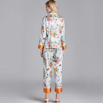 Naiste Suvine Sleepwear Kaks-töö-Kodu Sobiks Kevad-Sügis Õhuke Pikkade varrukatega Pidžaama Püksid Naiste Sleepshirts Ülikond