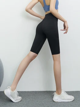Kõrge vöökoht venitada tihedalt liibuvad viie punkti jooga püksid naiste stretch hip-tõste fitness püksid töötab koolituse sport