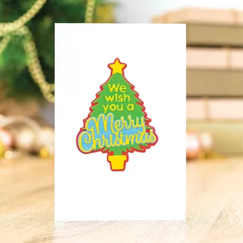 Soovime sulle häid jõule Metalli Lõikamine Sureb 2020 DIY Scrapbooking Dekoratiivne Paber-Kaardid Kingitus Xmas Tree