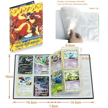 4 Tasku Pokemon Album 240 Kaardi Raamat, Mängides Mängu Livre Pokémon Agg Recattion Kogumise Kaardi Omanik Sideaine Kausta Koormatud Nimekirja