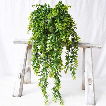 4tk Kunstlik Rippuvad Taimed Rohelised Lehed Ivy Faux Plastikust Võltsitud Rippuvad Vanik Viinapuu Luuderohi Aia Kaunistamiseks