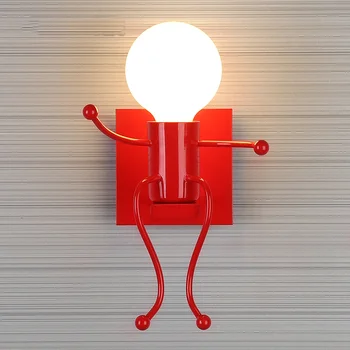 Cartoon Raud LED seinavalgusti Magamistuba, Koridor Bar Hotel Wall Lamp, Vintage Cartoon Robot LED Seina Lamp Seina Sconce Loft Seina Lamp
