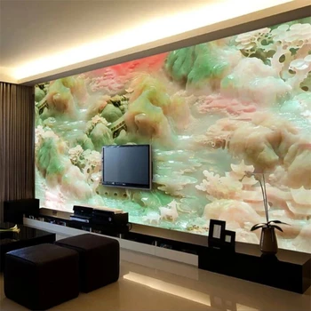 Beibehang Kohandatud taustpildi 3d seinamaaling kõrge kvaliteediga atmosfääri maastiku jade nikerdamist seinamaaling TV taust seina paberid home decor 3d