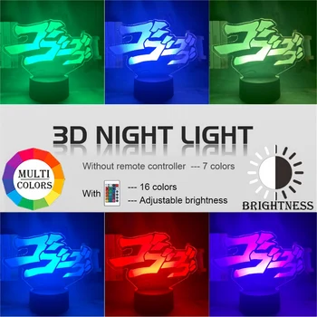 Anime JoJo ' s Bizarre Adventure Kiri Disain Led Night Light Touch Sensor Värvikas Nightlight Home Decor Tabel 3d Lamp Kingitus