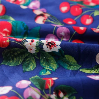 Mood riided materjalist, kahe-värv vabatahtlik kangast DIY värvikas kirss trükitud riietus puuvillane kangas