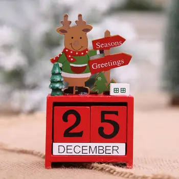 Merry Christmas Ornament Puidust Kalender Santa/Lumememm/Elk Pool Festival Decor
