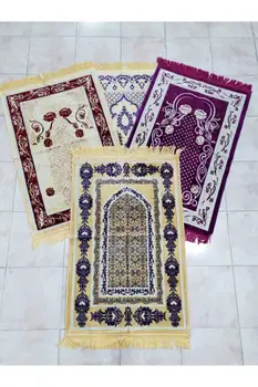 Palve mati Hõbedase Lux Paks Velvet 4 4 Tk Muster Islami Palve Vaip moslemi palves Vaibad JaNamaz Salat Sajadah Palve vaipa eid al adha
