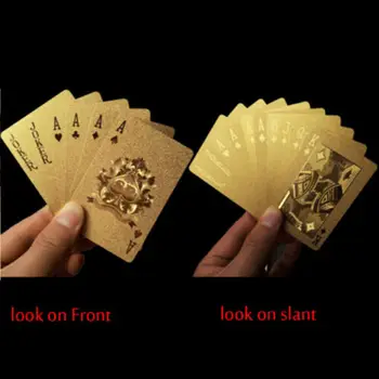 1 Komplekti mängukaarte Teki gold foil poker Kuldne Plastikust Kaardid, Veekindel